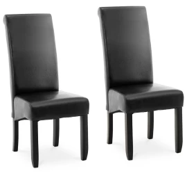 Minkšta Valgomojo Kėdė Lounge Chair Ekoskóra 2 Vnt. Black