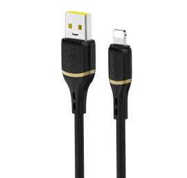 Minkštas Silikoninis Pintas Usb-a - iphone Lightning 30w 1 M Kabelis - Juodas