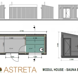 Pilnai įrengta modulinė pirtis - sauna