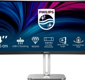 Monitorius Philips 34b2u5600c/00 (34&amp;quot; /va /120hz /3440 X 1440 / Juodas / Sidabrinis)