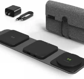 mophie Kelioninis įkroviklis - įkroviklis 3 įrenginiams, Palaikantis magsafe įkrovimą (juodas)