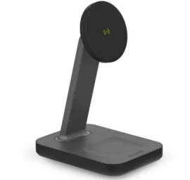 mophie Snap+ įkrovimo Stovas - Atskiras Belaidis įkroviklis Dviem įrenginiams, Suderinamas Su magsafe 15w (juodas)
