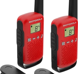 motorola T42 Trumpųjų Bangų Radijo Stotis, (walkie-talkie), 4 Km, Raudona