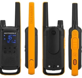 motorola T82 Extreme Quad Pack Trumpųjų Bangų Radijo Stotis, (walkie-talkie), 10 Km, Juoda