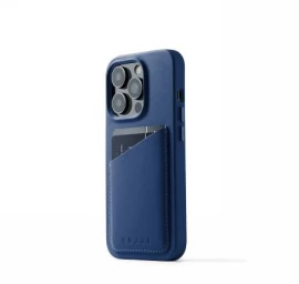 mujjo Visiškai Odinis Piniginės Dėklas, Skirtas iphone 14 Pro (monako Mėlyna)