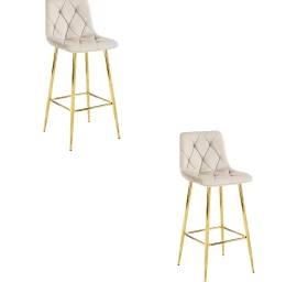 Nado Hocker - Smėlio Spalvos Aksomas / Golden Kojos X 2