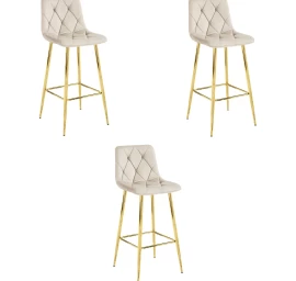 Nado Hocker - Smėlio Spalvos Aksomas / Golden Kojos X 3