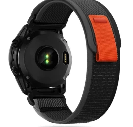 Nailoninis Dirželis garmin Fenix 5 / 6 / 6 Pro / 7 Nylon - Juodos Ir Oranžinės Spalvos