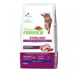 NATURAL TRAINER Cat adult Sterilised DUCK su antiena 1.5kg