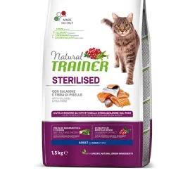 NATURAL TRAINER Cat adult Sterilised salmon su lašiša 1.5kg, 924913