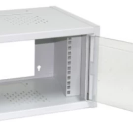 Nepanelinė Sieninė Spintelė 10&amp;quot; 4u 300x315x232 Mm, Stiklinės Durelės, Pilka Spalva