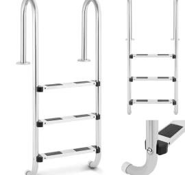 Nerūdijančio Plieno Baseino Kopėčios 3 Pakopos 1320 Mm