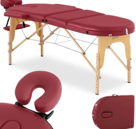 Nešiojamas Sulankstomas Masažo Stalas Su Mediniu Rėmu Colmar Red Iki 227 Kg Raudonas