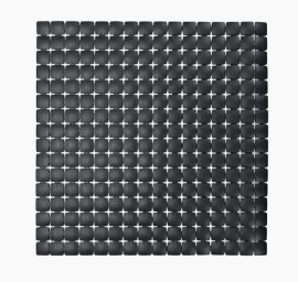 Neslystantis vonios kilimėlis Ridder Nevis juodas, 54x54cm, 6108210