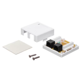 netrack Sukomplektuotas Paviršinis Lizdas 2xrj45 8p8c Utp Cat6 Lsa
