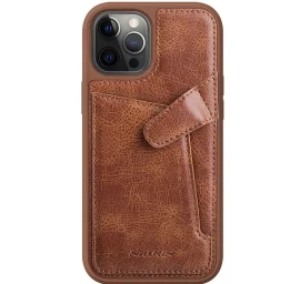 Nillkin Aoge Leather Case Lankstus šarvuotas Natūralios Odos Dėklas Su Kišenėle Iphone 12 Mini Rudas Nillkin Aoge Leather Case Lankstus šarvuotas Natūralios Odos Dėklas Su Kišenėle Iphone 12 Mini Rudas