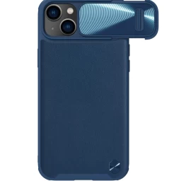 Nillkin Camshield Leather S Case Iphone 14 Dėklas Su Kameros Dangteliu Mėlynas