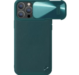Nillkin Camshield Leather S Case Iphone 14 Pro Max Dėklas Su Kameros Dangteliu, žalias