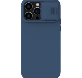 Nillkin Camshield Silky Silikoninis Dėklas Iphone 14 Pro Su Kameros Dangteliu, Mėlynas