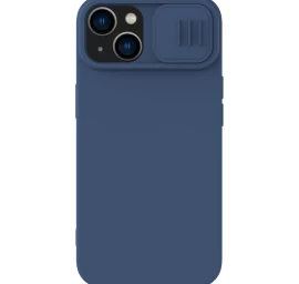 nillkin Camshield Silky Silikoninis Dėklas Su Kameros Dangteliu iphone 15 Plus - Tamsiai Mėlynas nillkin Camshield Silky Silikoninis Dėklas Su Kameros Dangteliu iphone 15 Plus - Tamsiai Mėlynas