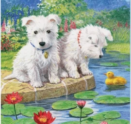 Norimpex Diamond mosaic  - Dogs by the pond