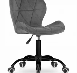 Noto Aksominė Sukamoji Kėdė - Tamsiai Pilka