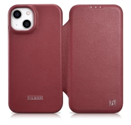 Odinis Dėklas Iphone 14 Plus Su Magnetiniu Atvartu Magsafe Ce Premium Leather Bordo Spalvos