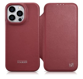 Odinis Dėklas Iphone 14 Pro Max Su Magnetiniu Atvartu Magsafe Ce Premium Leather Bordo Spalvos