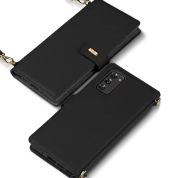 Odinis Dėklas Su Atvartu Ir Dirželiu Per Petį, Skirtas galaxy Note 20, Juodas