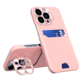 Odinis Dėklas Su Stovu Samsung Galaxy S23+ Card Wallet With Stand Pink