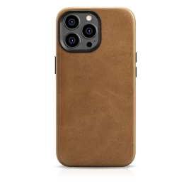 Odinis Iphone 14 Pro Magnetinis Dėklas Su Magsafe Oil Wax Premium Leather Case šviesiai Rudas