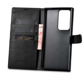 Odinis Piniginės Dėklas Samsung Galaxy S23 Ultra Wallet Case Black