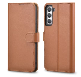 Odinis Piniginės Dėklas, Skirtas Galaxy S22+ Odinis Piniginės Dėklas Rudos Spalvos