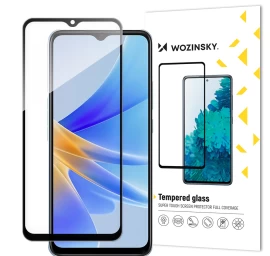 Oppo A17 Per Visą Ekraną 9h Grūdintas Stiklas Su Juodu full Glue Rėmeliu
