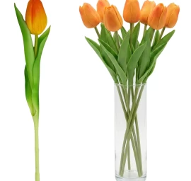 Oranžinė Tulpė 31 Cm Gyva Pavasario Dekoracija