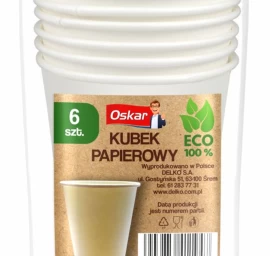 Oscar, Popieriniai Puodeliai 250 Ml, 6 Vnt.