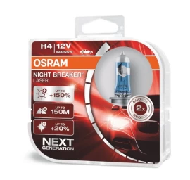 Osram lemputės Night Breaker Laser,+150%, H4, 60/55W, DUO O64193NL