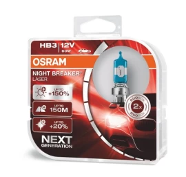 Osram lemputės Night Breaker Laser,+150%, HB3, 60W,2 vnt, DUO 9005