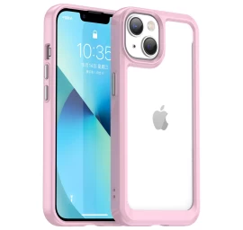 Outer Space Case Iphone 14 Plus Standus Dėklas Su Geliniu Rėmeliu Rožinės Spalvos
