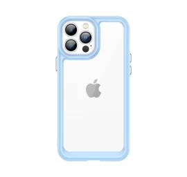 outer Space Dėklas iphone 13 Pro Max - Kietas Dangtelis Su Mėlynu Gelio Rėmeliu