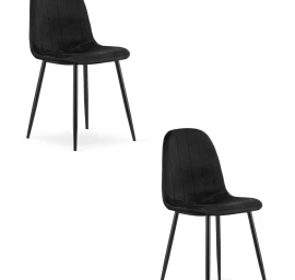 Padva Kėdė - Juodas Aksomas / Juodos Kojos X 2