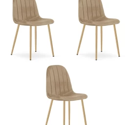 Padva Kėdė - Rudas Aksomas / ąžuolinės Kojos X 3