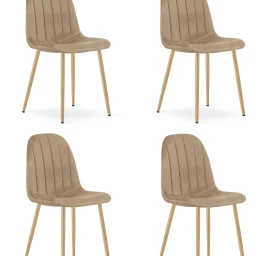 Padva Kėdė - Rudas Aksomas / ąžuolinės Kojos X 4