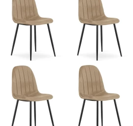 Padva Kėdė - Rudas Aksomas / Juodos Kojos X 4