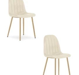 Padva Kėdė - šviesiai Smėlio Spalvos Aksomas / ąžuolinės Kojos X 2