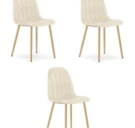 Padva Kėdė - šviesiai Smėlio Spalvos Aksomas / ąžuolinės Kojos X 3