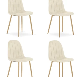 Padva Kėdė - šviesiai Smėlio Spalvos Aksomas / ąžuolinės Kojos X 4