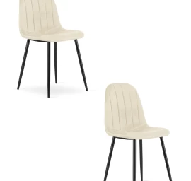 Padva Kėdė - šviesiai Smėlio Spalvos Aksomas / Juodos Kojos X 2