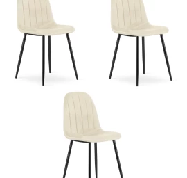 Padva Kėdė - šviesiai Smėlio Spalvos Aksomas / Juodos Kojos X 3