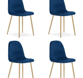 Padva Kėdė - Tamsiai Mėlynas Aksomas / ąžuolo Kojos X 4